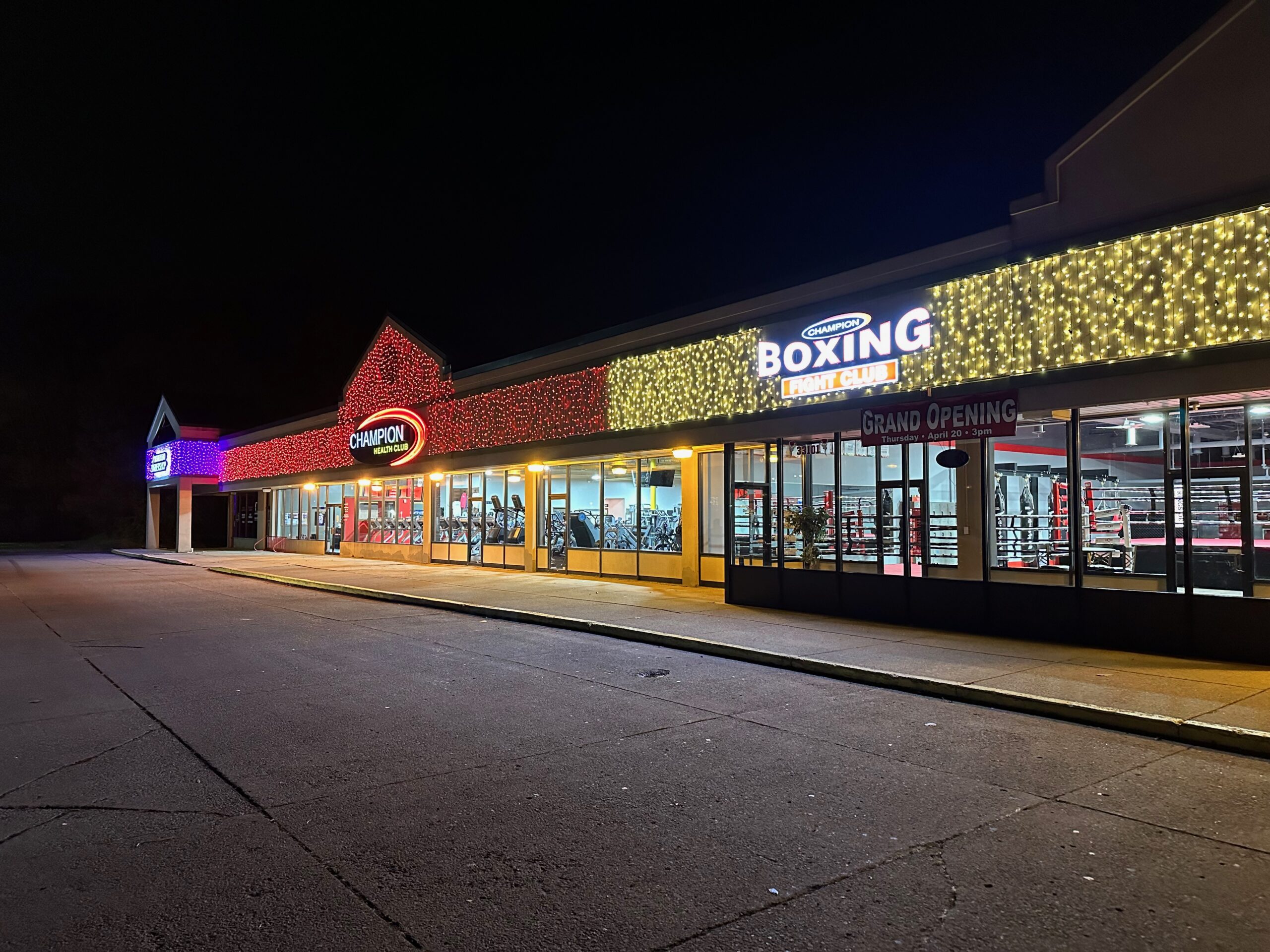 Commercial Christmas Lights for a Strip Mall